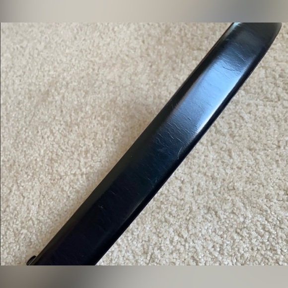 Cole Haan Men’s Black Dress Belt Solid Brass Gold Tone Buckle Size 36 - Picture 6 of 12